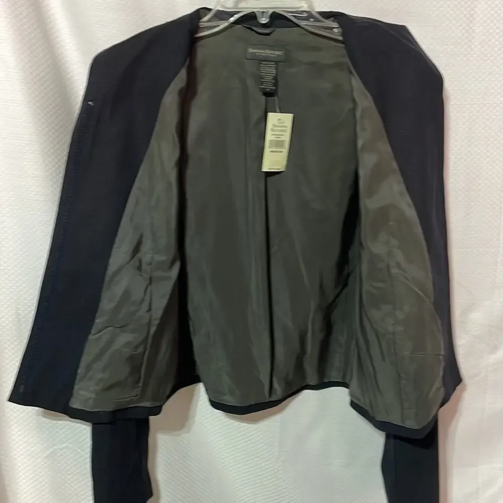 Banana Republic M charcoal wool lined front zip short jacket nwt vintage - Picture 7 of 11